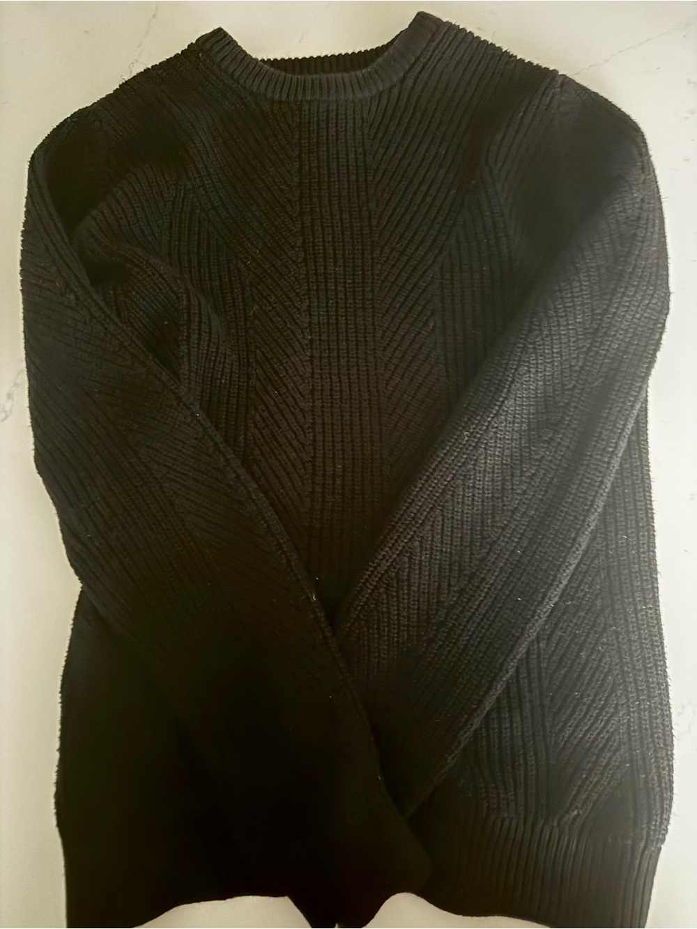 H&M Black Ribbed Crew Neck Sweater
